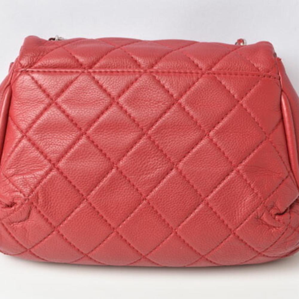 Red Leather Chanel Shoulder Bag