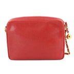 Red Leather Chanel Shoulder Bag