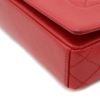 Red Leather Chanel Shoulder Bag