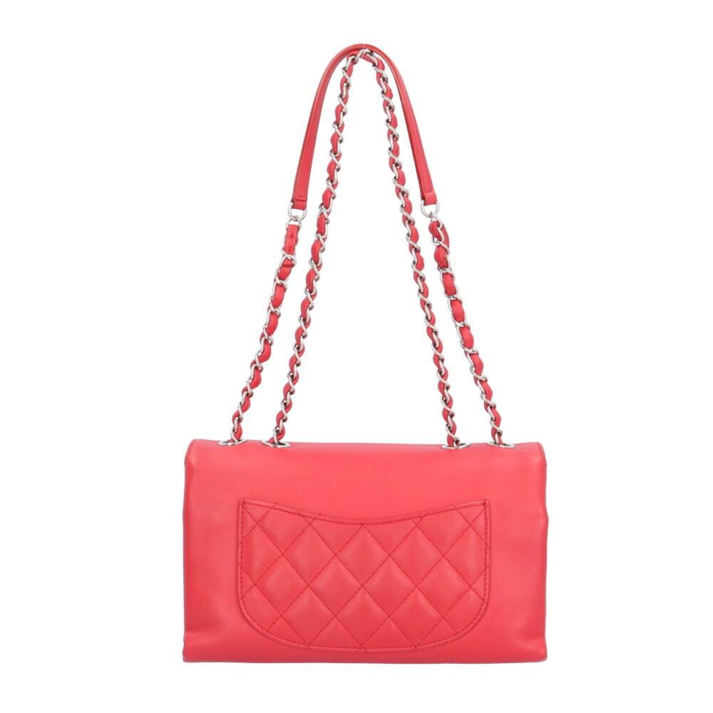 Red Leather Chanel Shoulder Bag