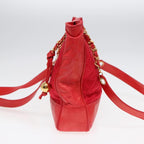 Red Leather Chanel Shoulder Bag