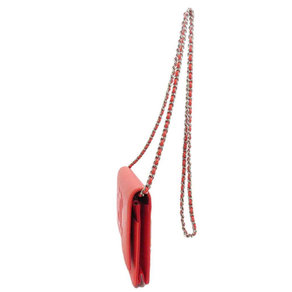 Red Leather Chanel Shoulder Bag