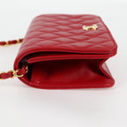Red Leather Chanel Shoulder Bag