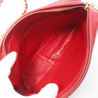 Red Leather Chanel Shoulder Bag