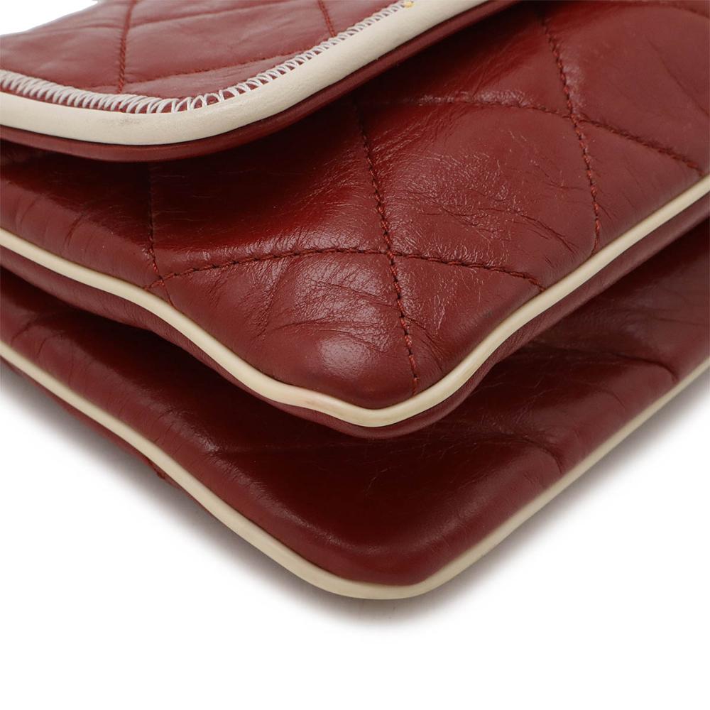 Red Leather Chanel Shoulder Bag