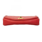 Red Leather Chanel Shoulder Bag