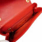 Red Leather Chanel Shoulder Bag