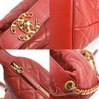 Red Leather Chanel Shoulder Bag