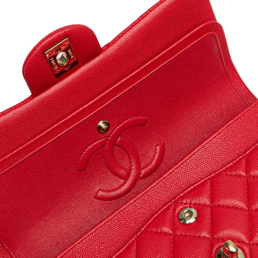 Red Leather Chanel Shoulder Bag