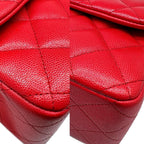 Red Leather Chanel Shoulder Bag