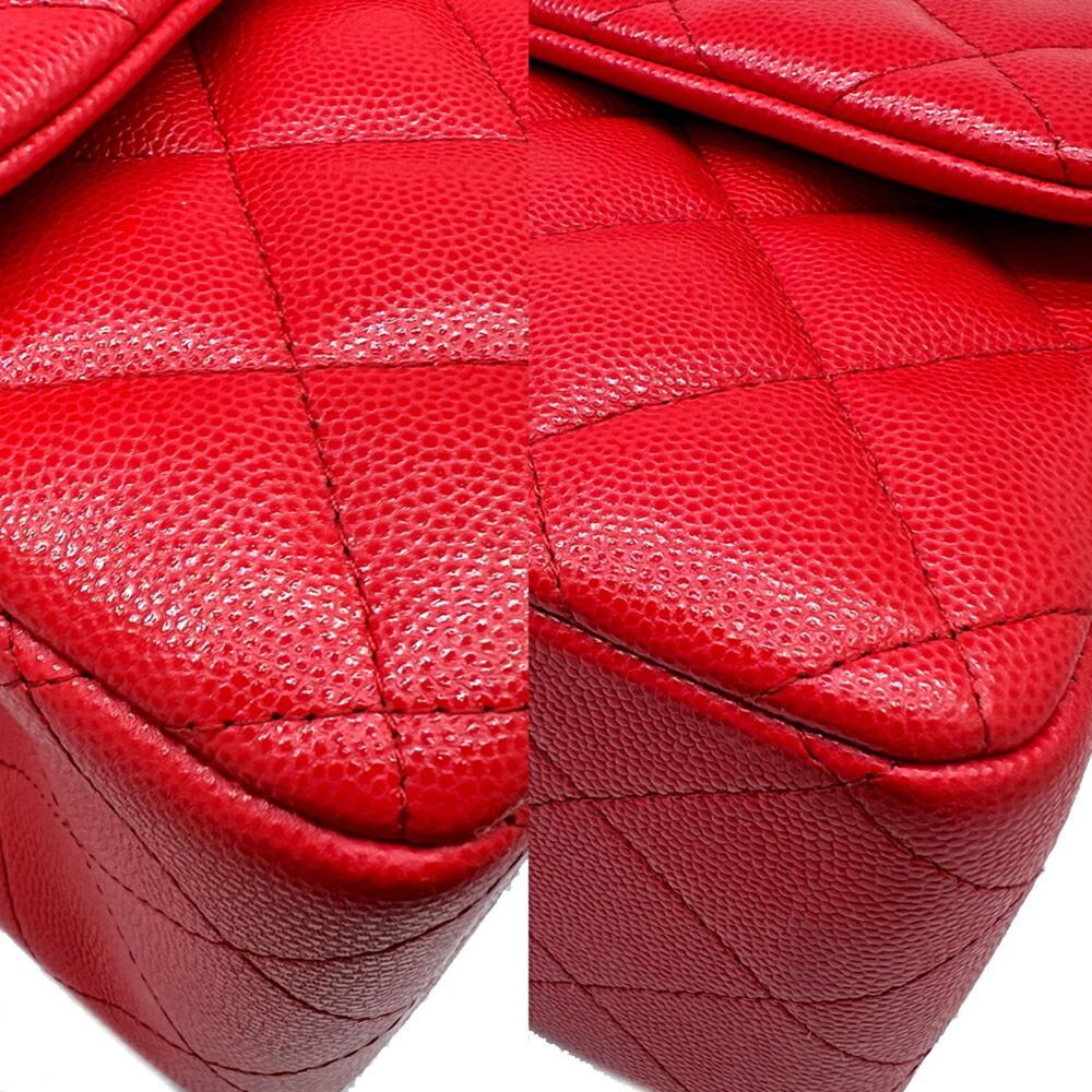 Red Leather Chanel Shoulder Bag