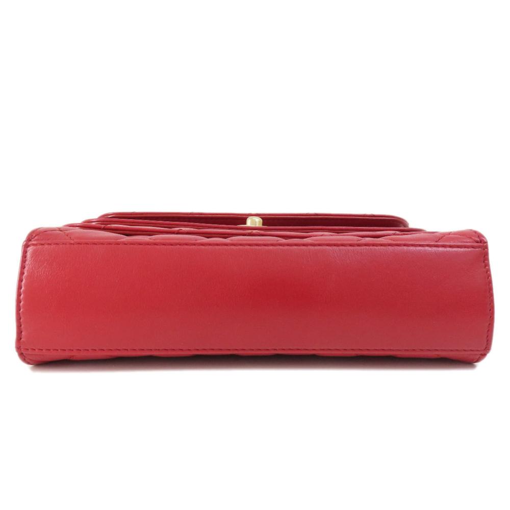 Red Leather Chanel Shoulder Bag