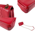 Red Leather Chanel Shoulder Bag