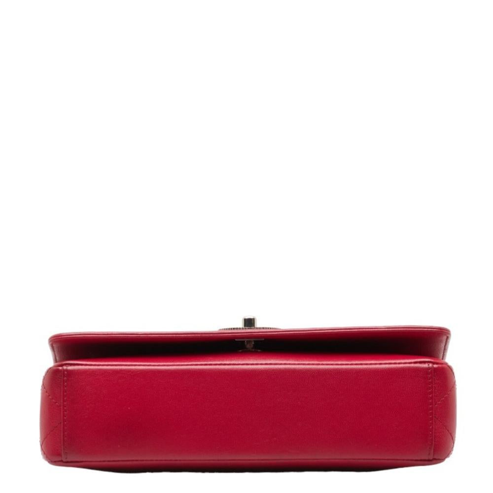 Red Leather Chanel Shoulder Bag