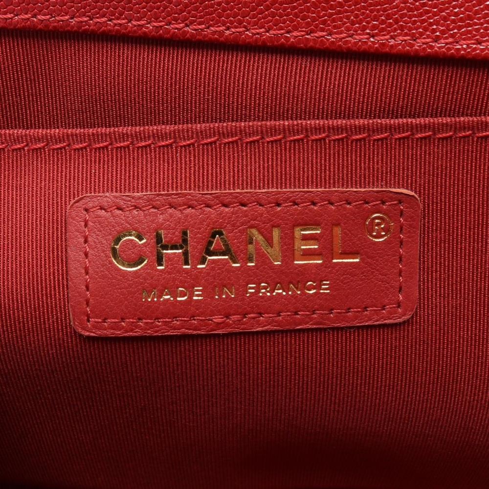 Red Leather Chanel Shoulder Bag