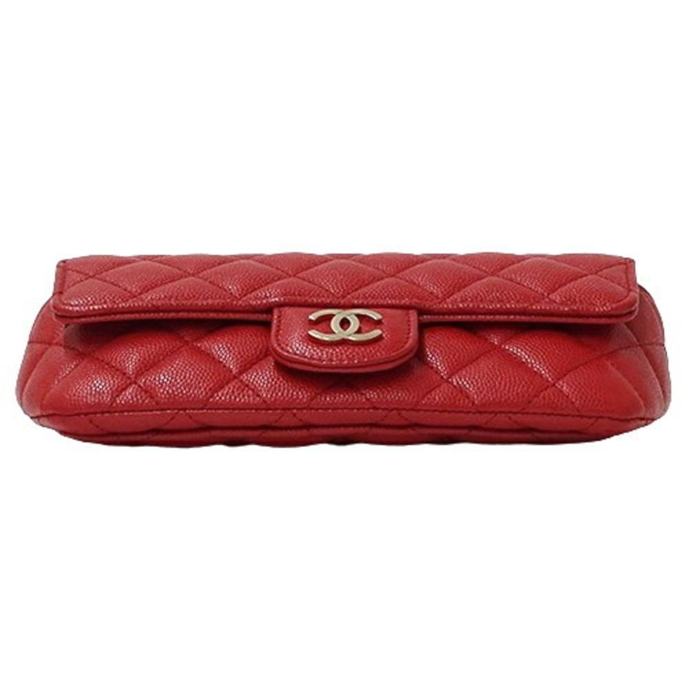 Red Leather Chanel Shoulder Bag