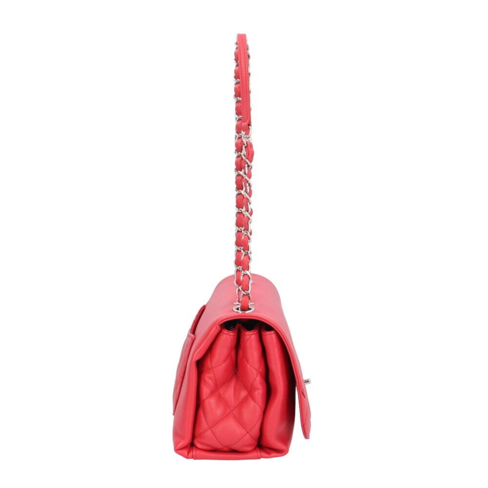Red Leather Chanel Shoulder Bag