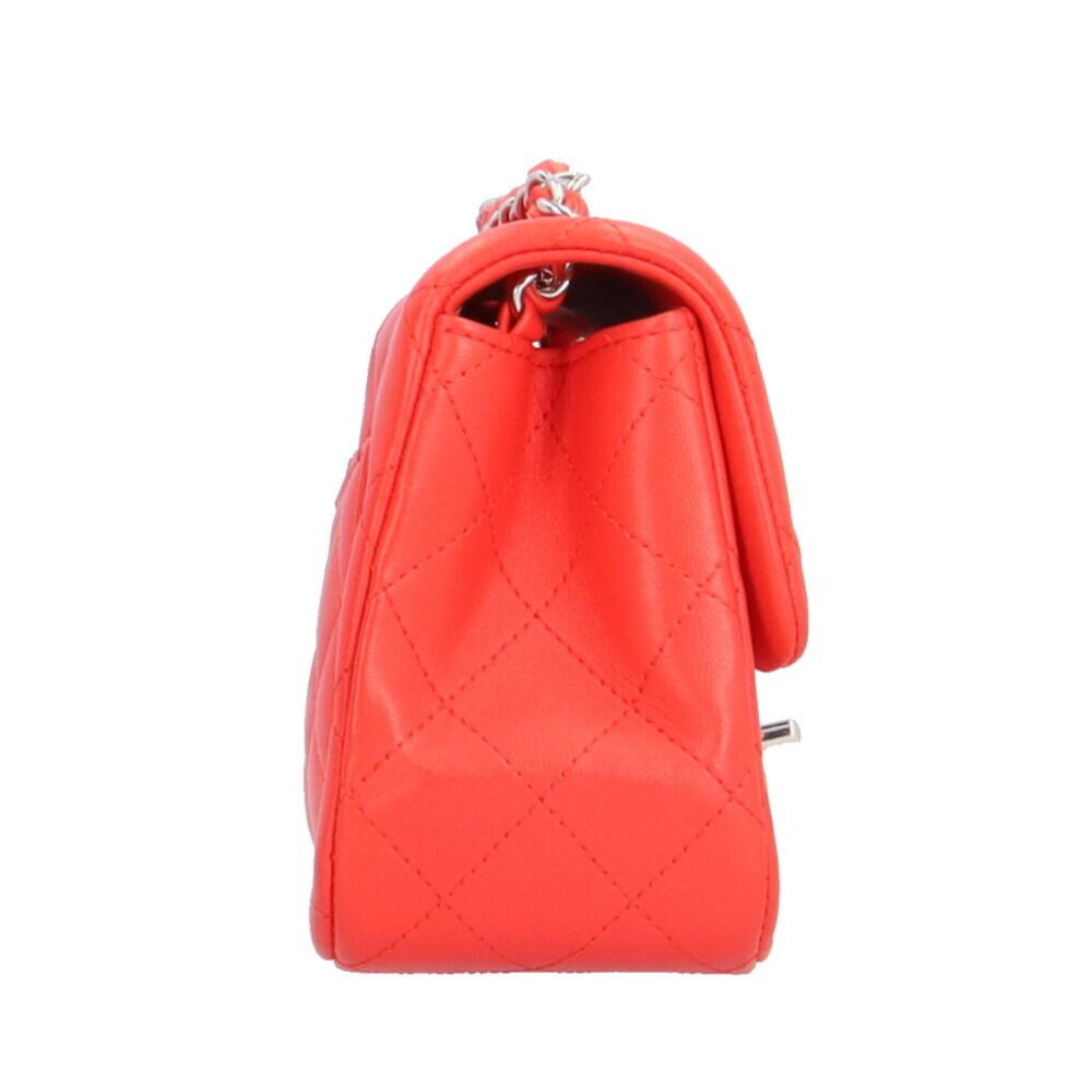 Red Leather Chanel Shoulder Bag