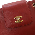 Red Leather Chanel Shoulder Bag