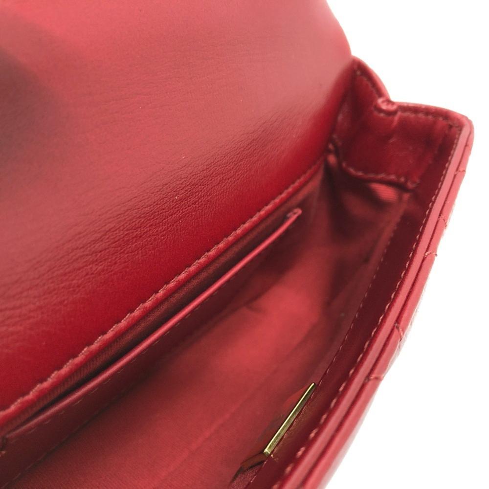 Red Leather Chanel Shoulder Bag