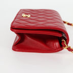 Red Leather Chanel Shoulder Bag