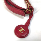 Red Leather Chanel Shoulder Bag
