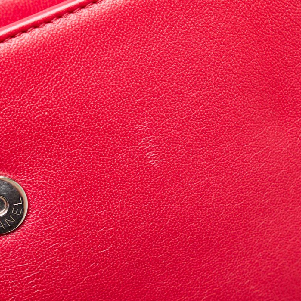 Red Leather Chanel Shoulder Bag