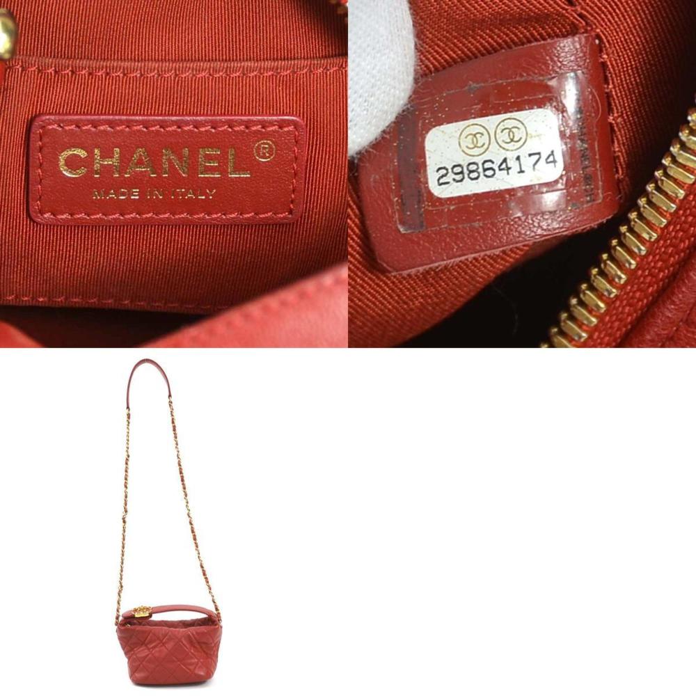 Red Leather Chanel Shoulder Bag