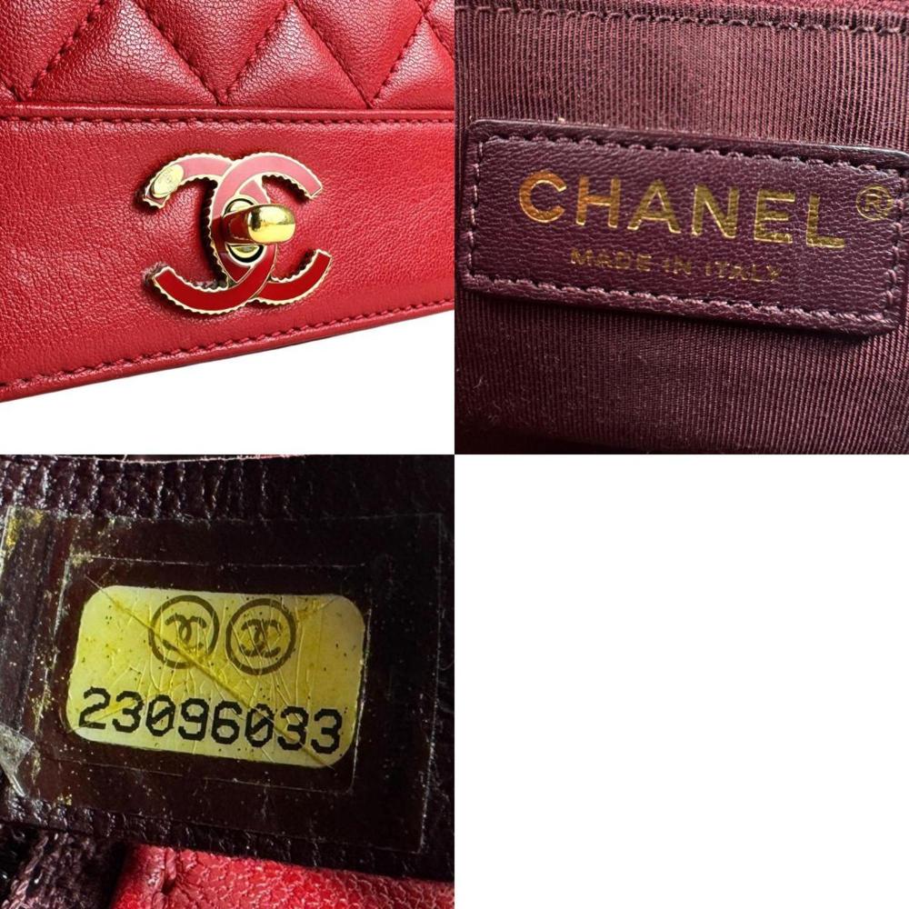Red Leather Chanel Shoulder Bag