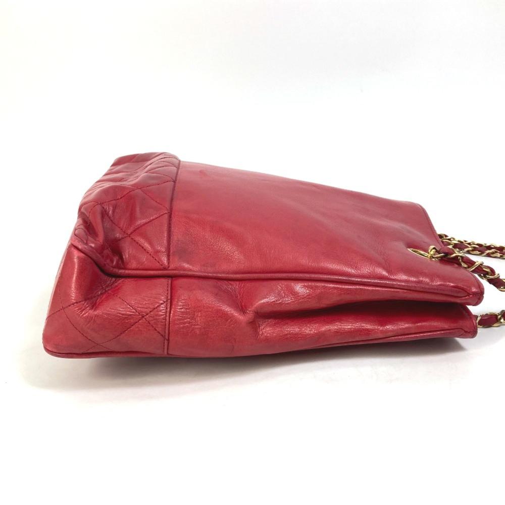 Red Leather Chanel Shoulder Bag