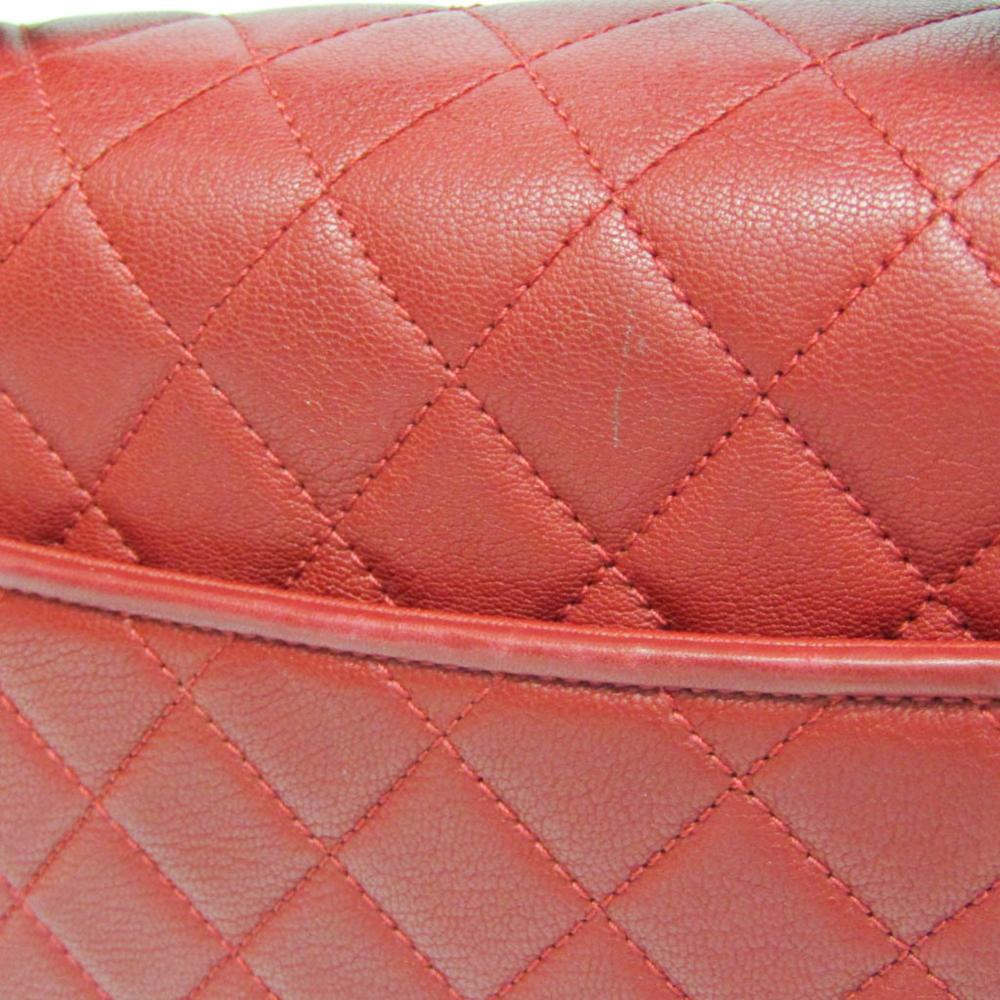 Red Leather Chanel Shoulder Bag