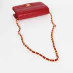 Red Leather Chanel Shoulder Bag