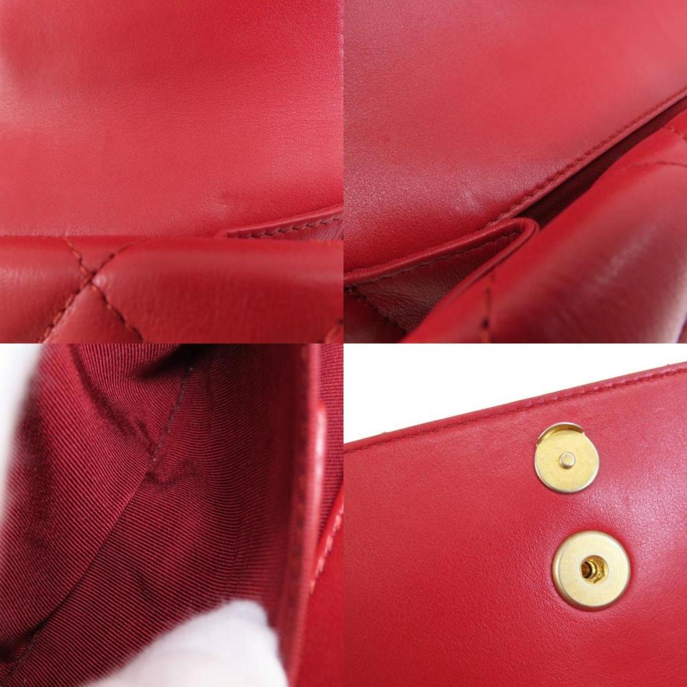 Red Leather Chanel Shoulder Bag
