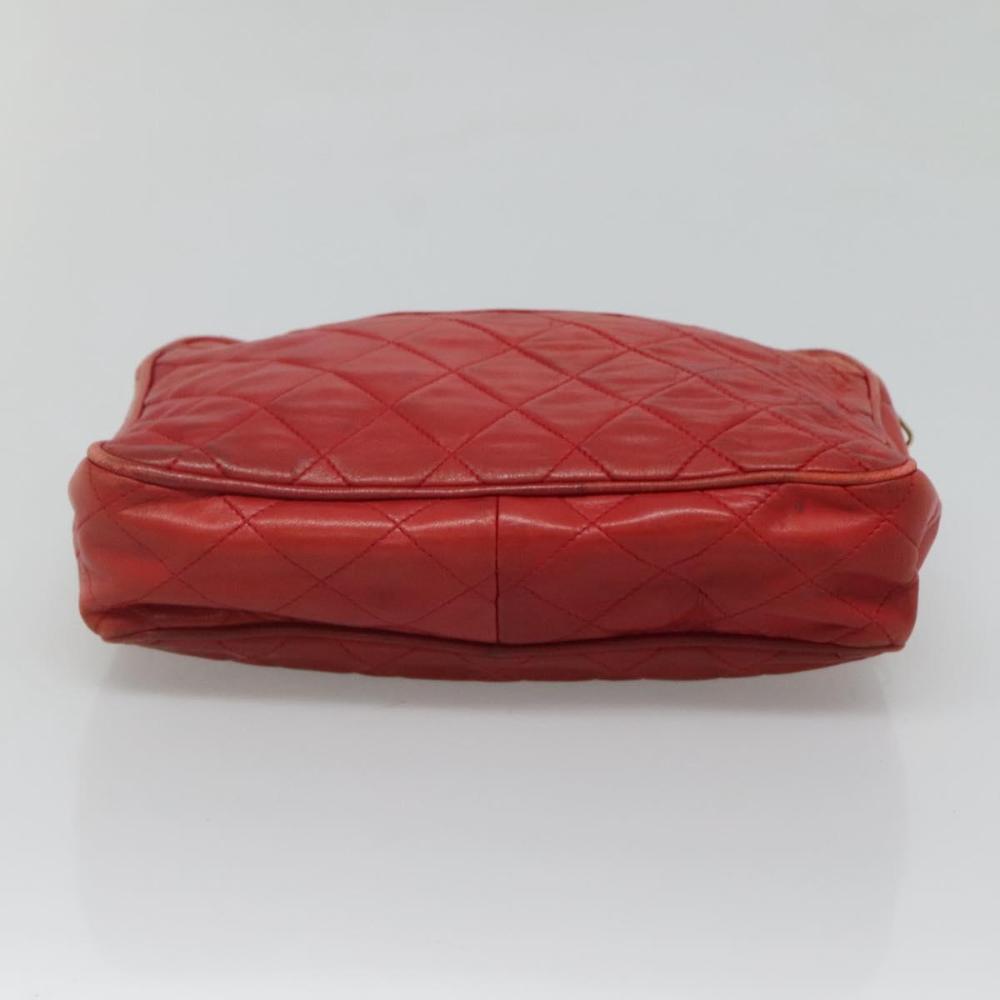 Red Leather Chanel Shoulder Bag