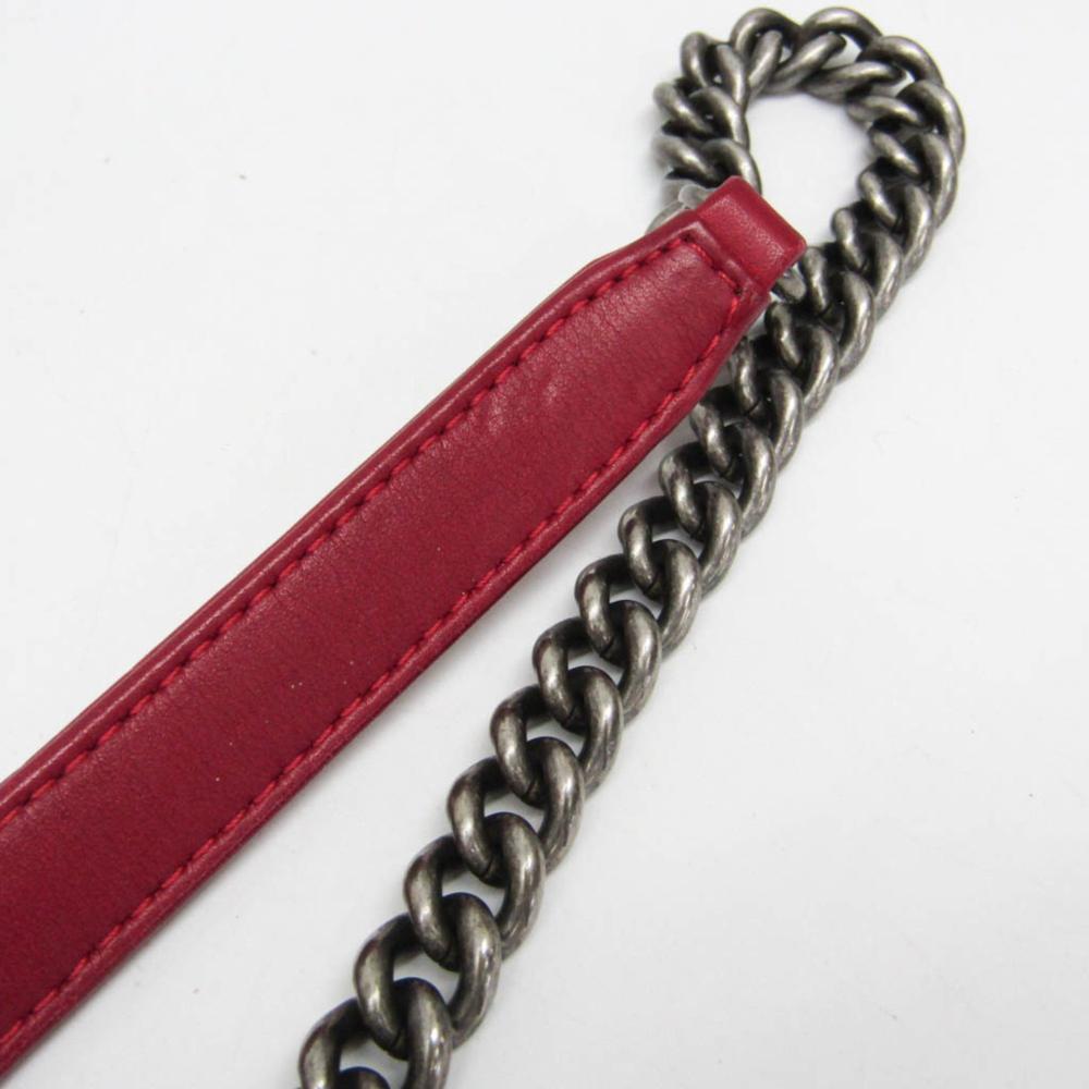 Red Leather Chanel Shoulder Bag