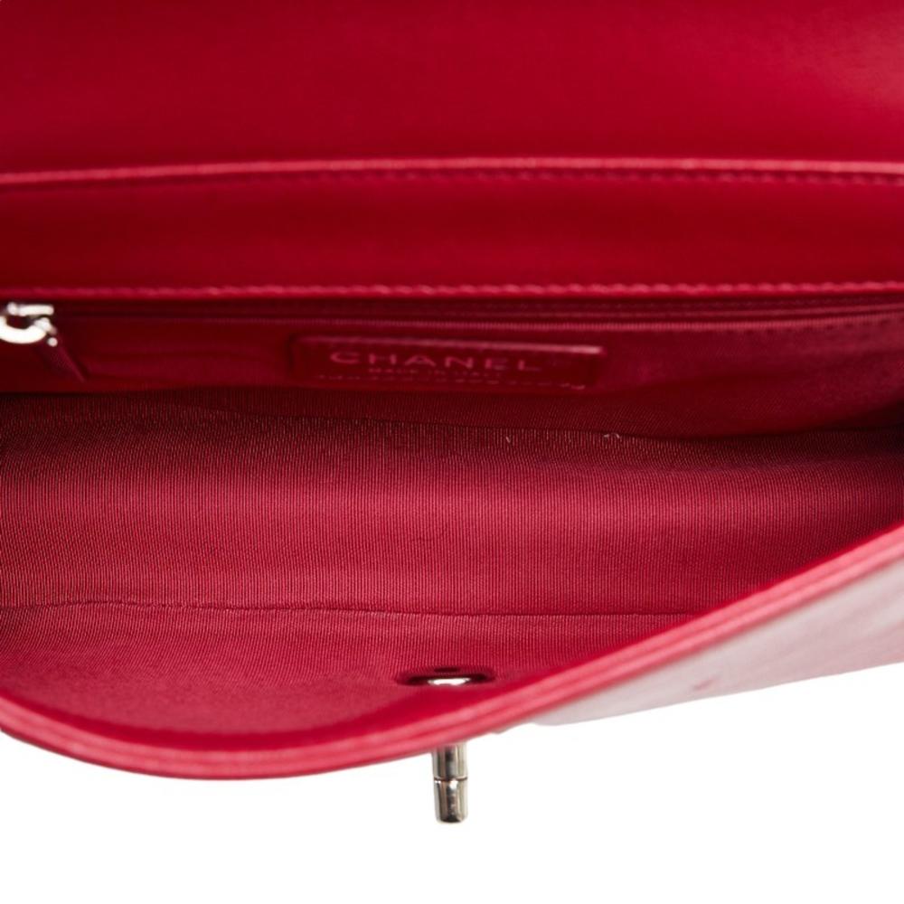 Red Leather Chanel Shoulder Bag
