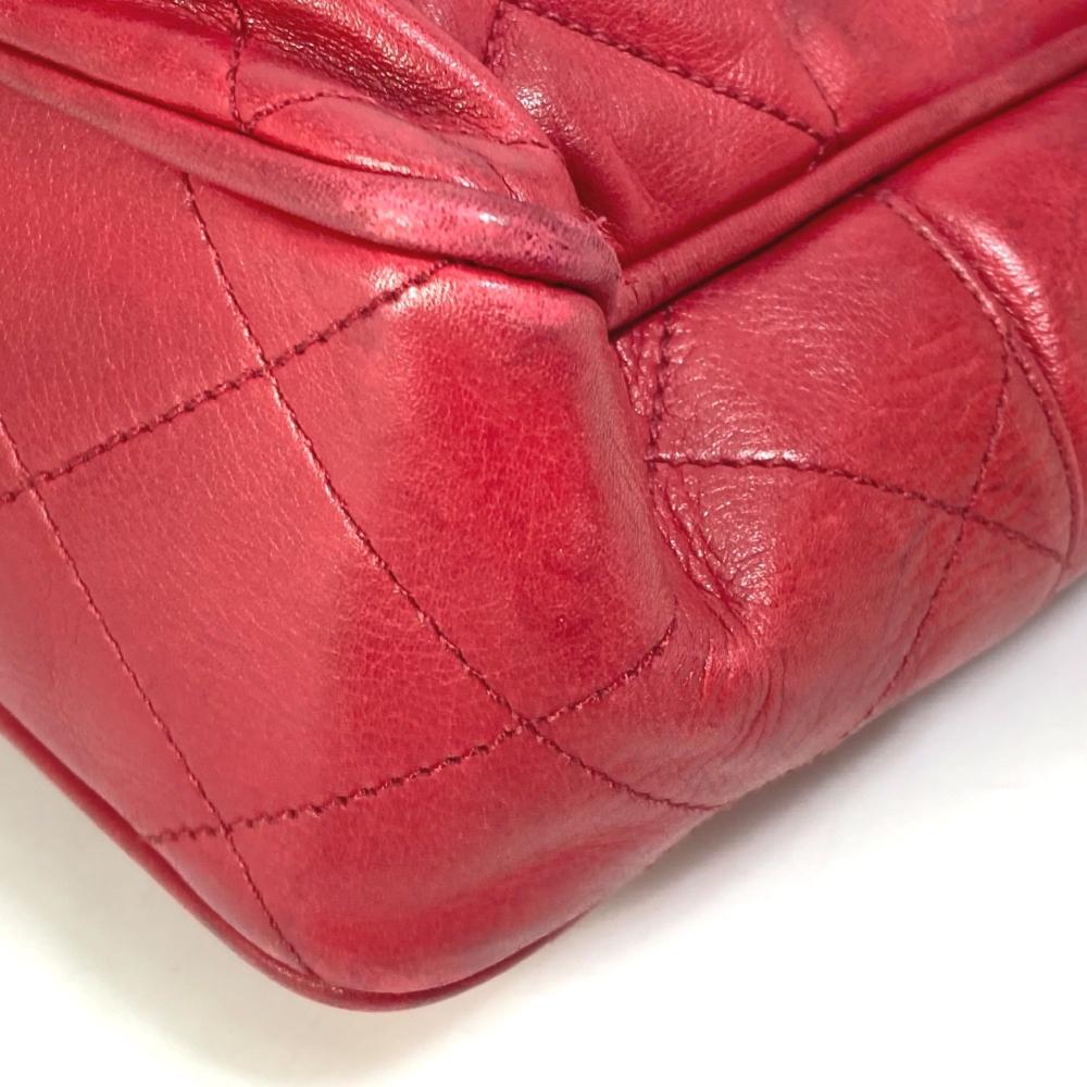 Red Leather Chanel Shoulder Bag