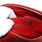 Red Leather Chanel Shoulder Bag