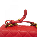Red Leather Chanel Shoulder Bag