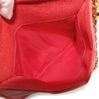 Red Leather Chanel Shoulder Bag