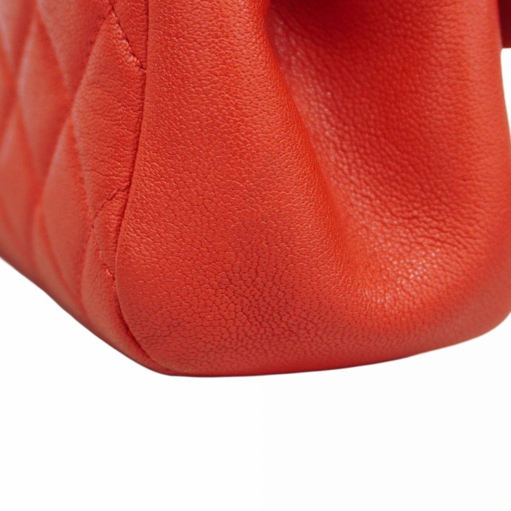 Red Leather Chanel Shoulder Bag