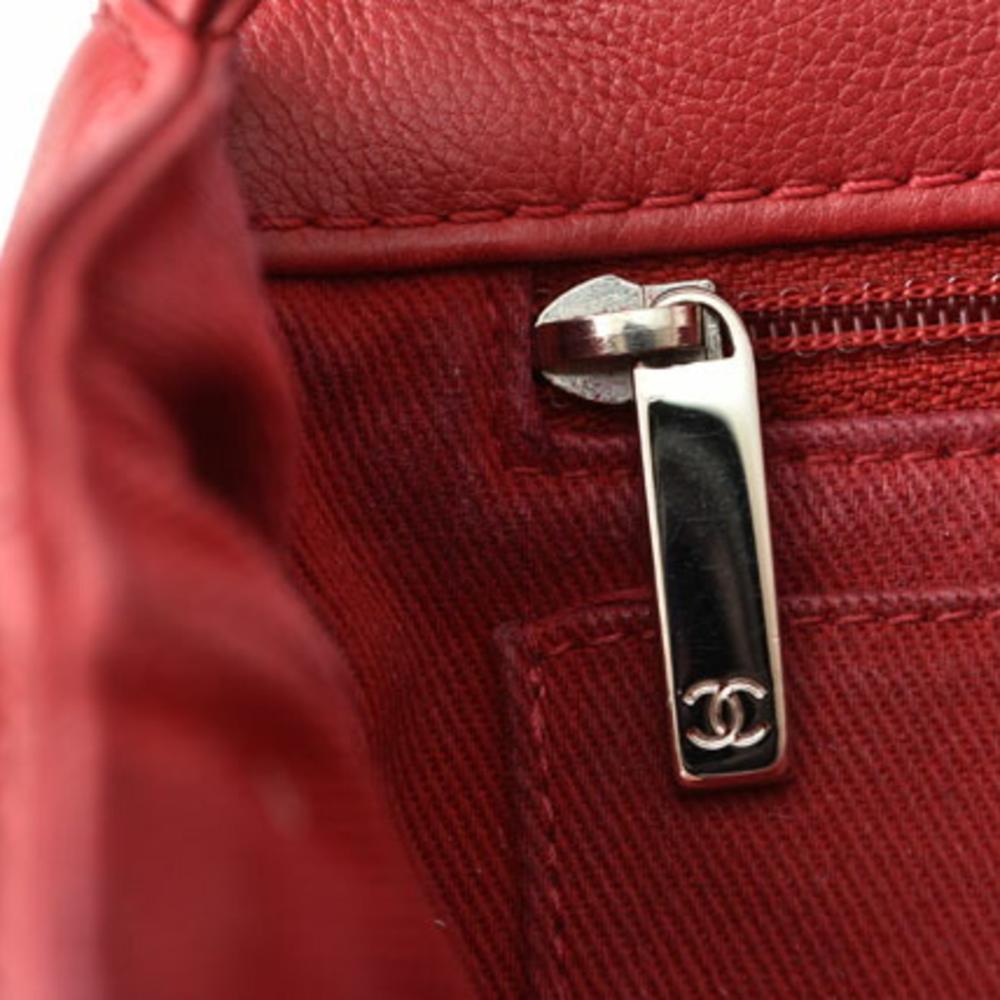 Red Leather Chanel Shoulder Bag