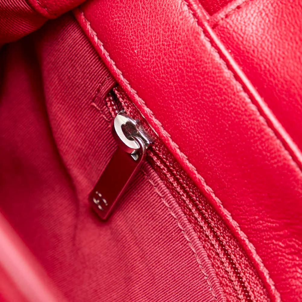 Red Leather Chanel Shoulder Bag
