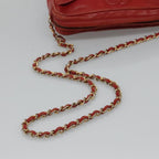 Red Leather Chanel Shoulder Bag