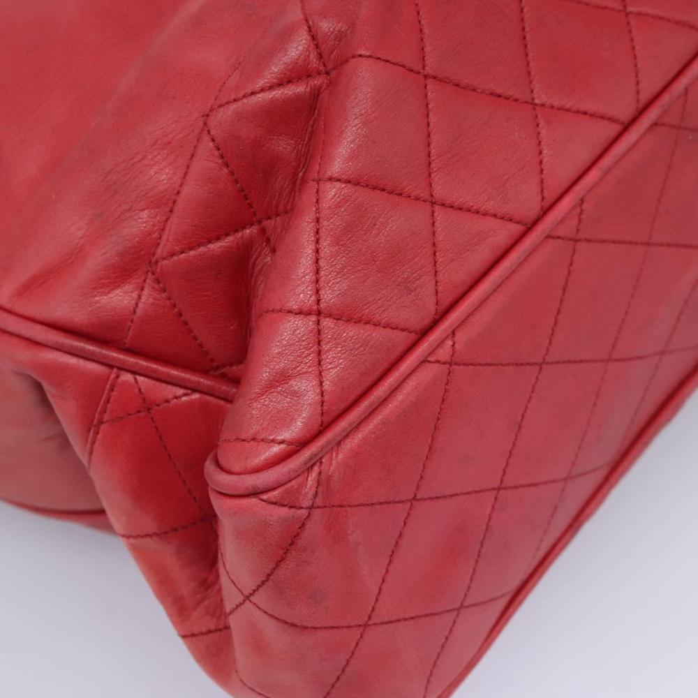 Red Leather Chanel Tote