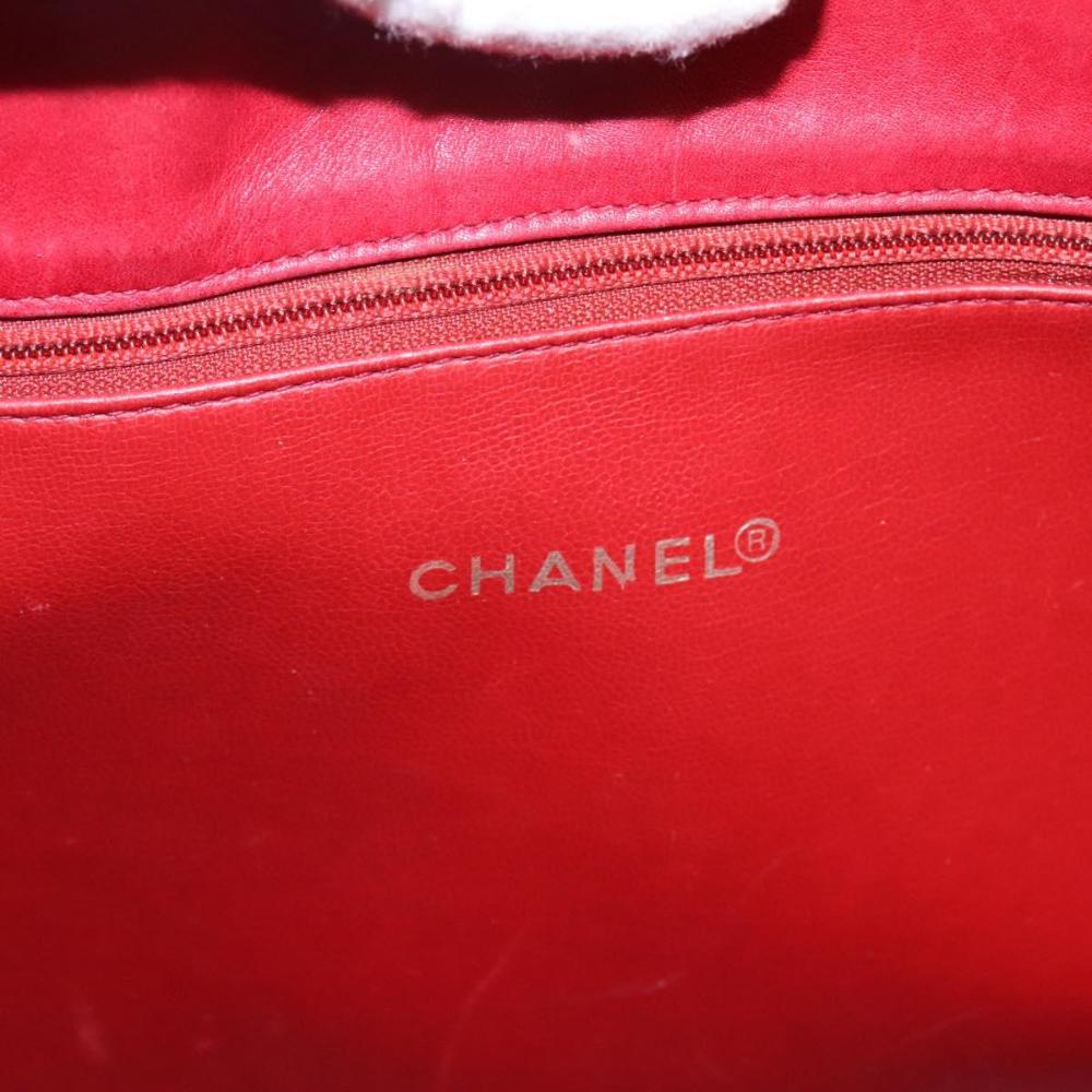 Red Leather Chanel Tote