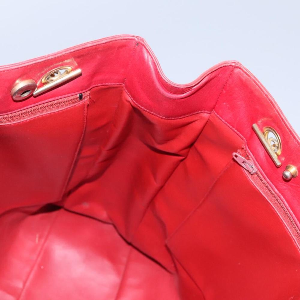 Red Leather Chanel Tote