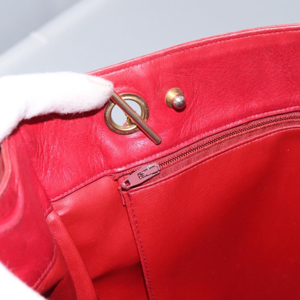 Red Leather Chanel Tote