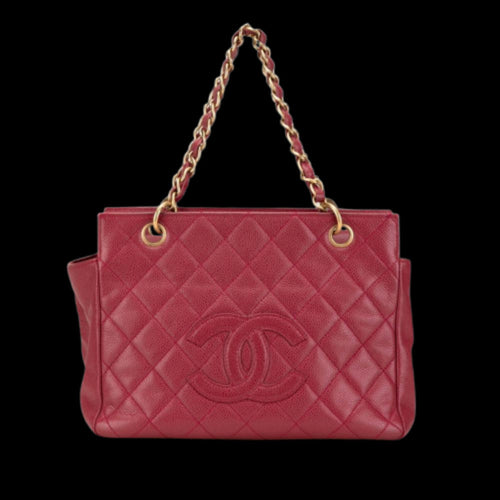 Red Leather Chanel Tote