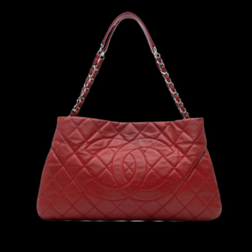 Red Leather Chanel Tote